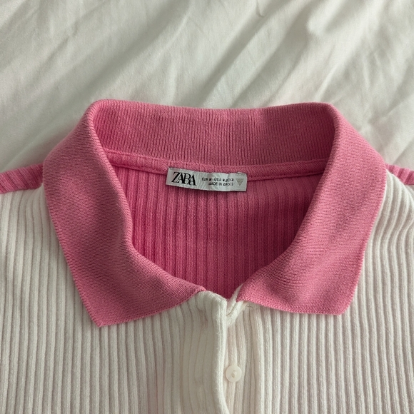 Zara Bodycon Pink Polo Shirt Dress - Picture 3 of 4